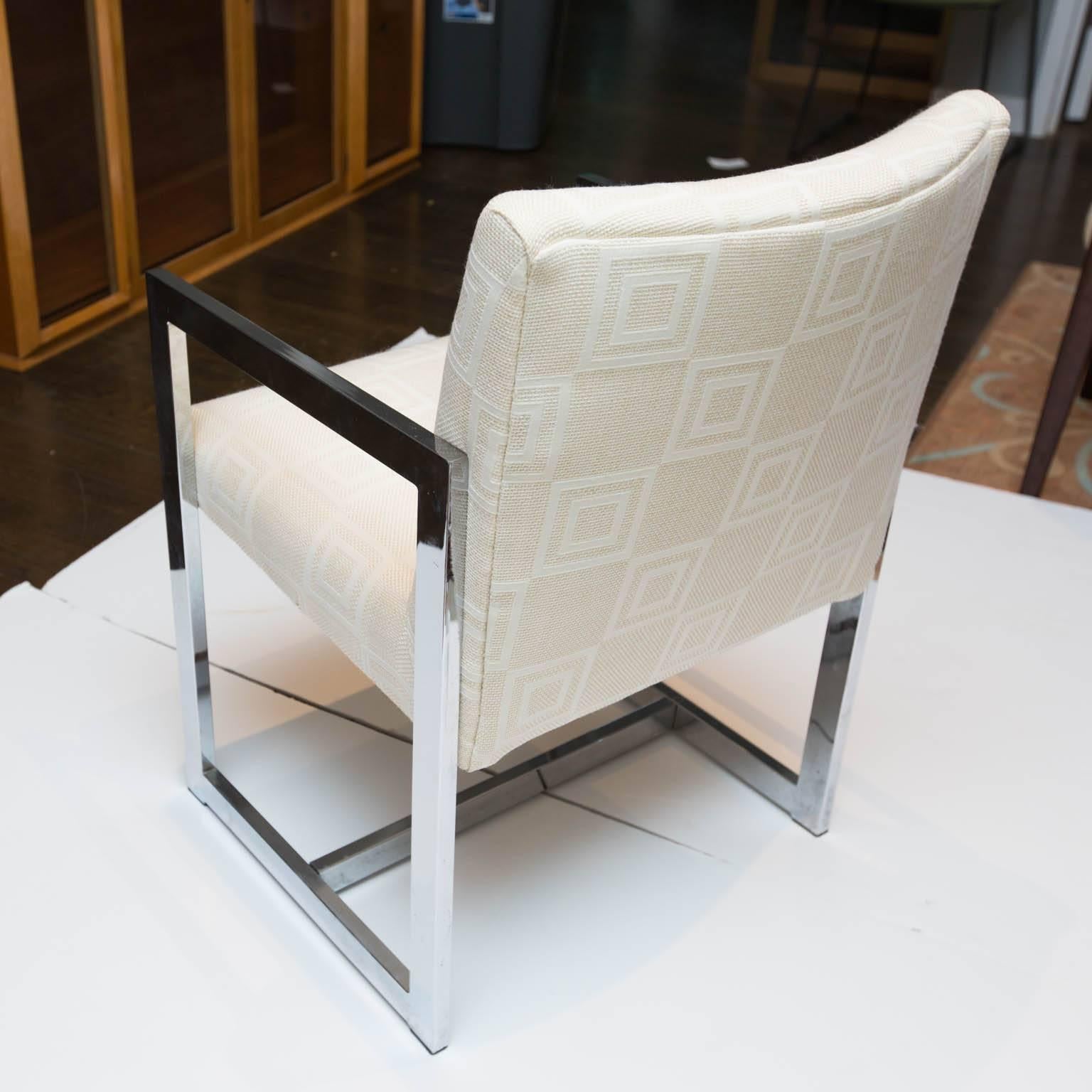 Mid-Century Modern Chrome Armchair For Sale 1