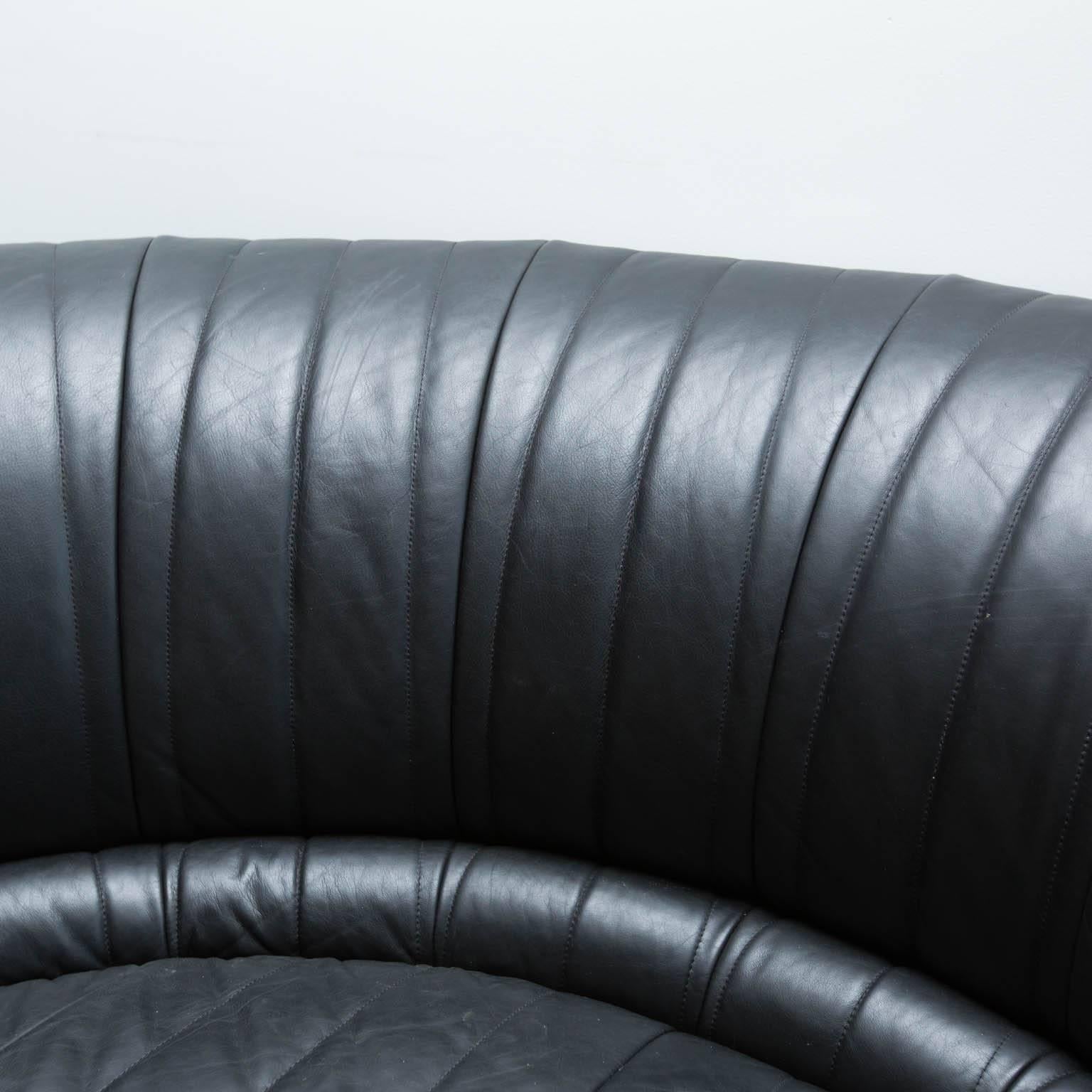 Modern Vintage Maurice Villency Crescent Leather Sofa
