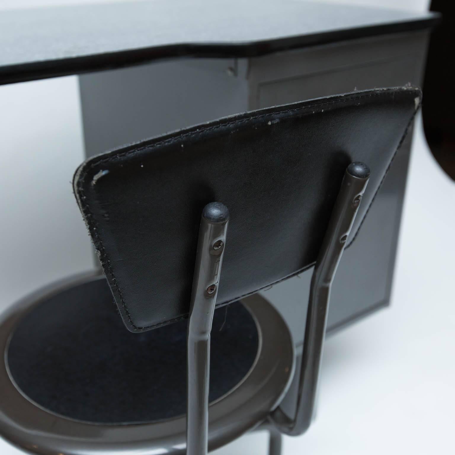 20th Century Vintage Metal Student Desk and Swivel Chair