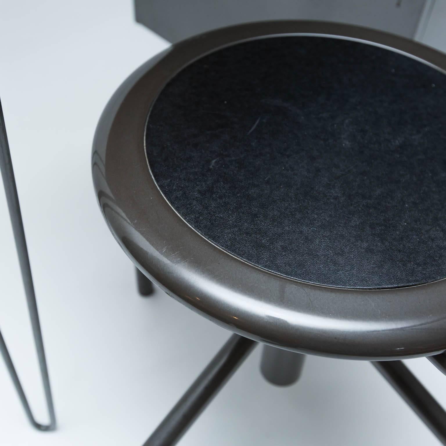 Aluminum Vintage Metal Student Desk and Swivel Chair