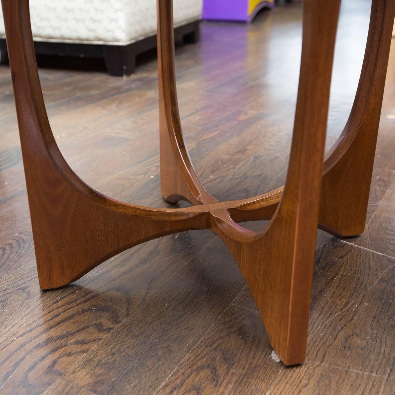 Midcentury Adrian Pearsall Style Walnut Side Tables In Excellent Condition In New London, CT