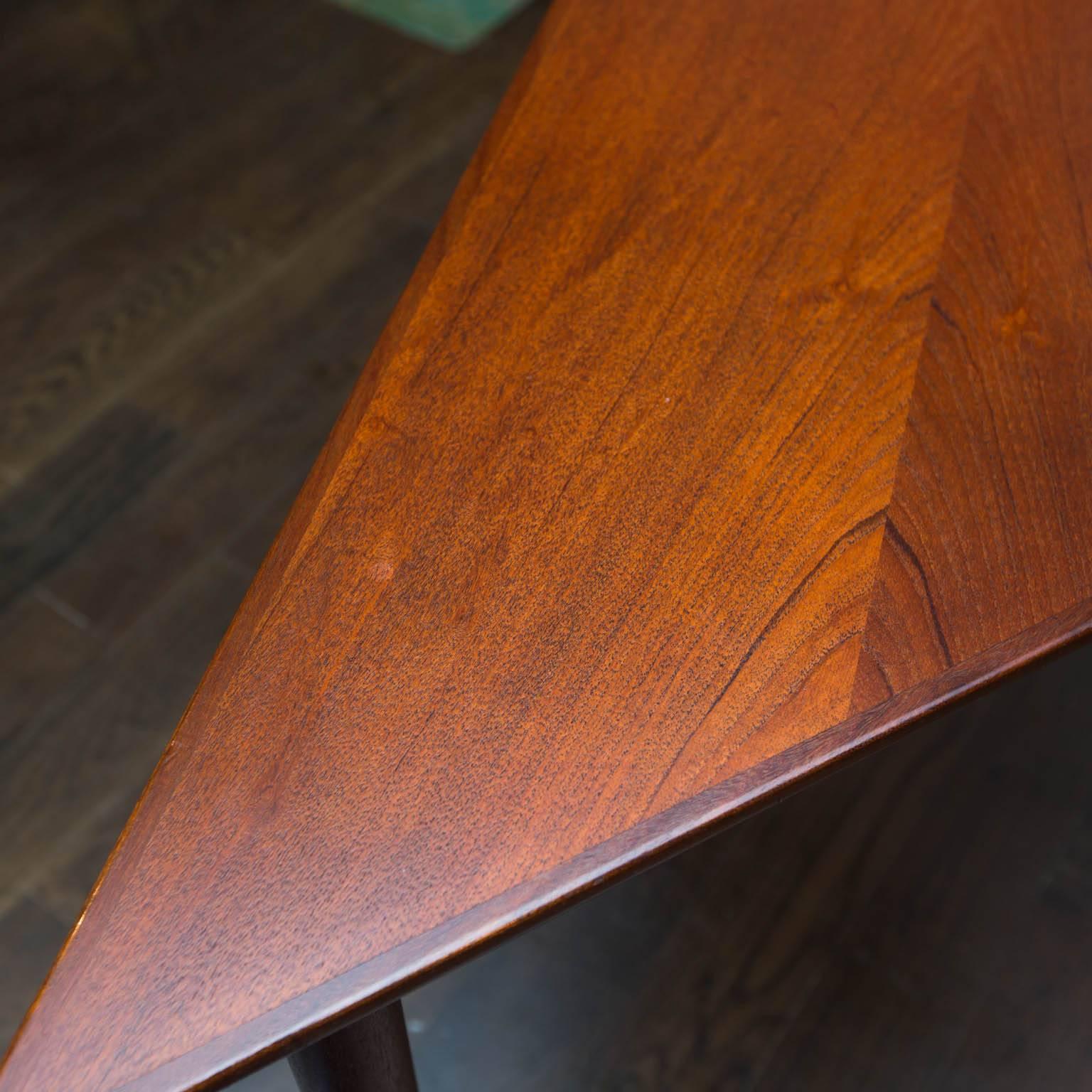 Scandinavian Modern Danish Modern Teak Triangle Table