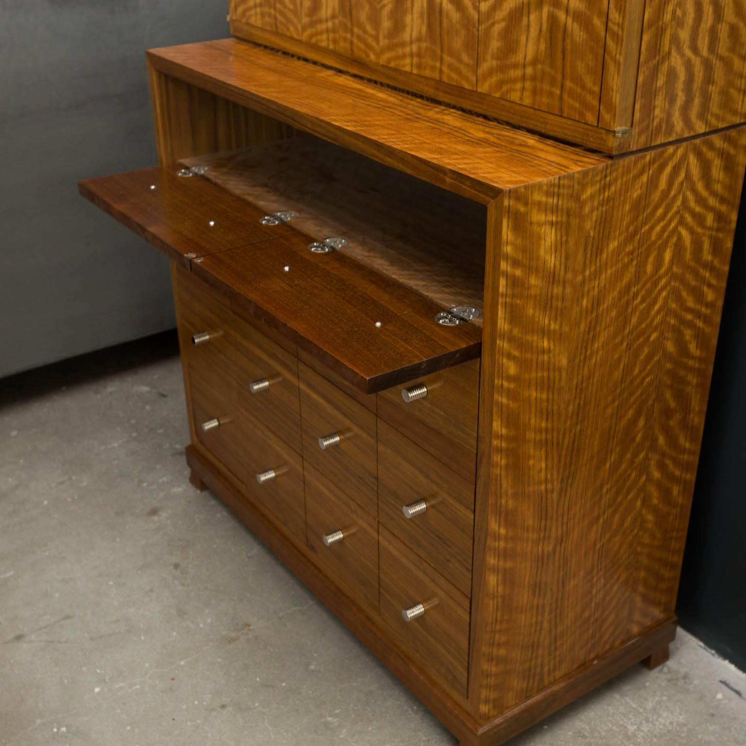 Modern Media Cabinet Made from Mozambique Wood by Gregory Clark For Sale