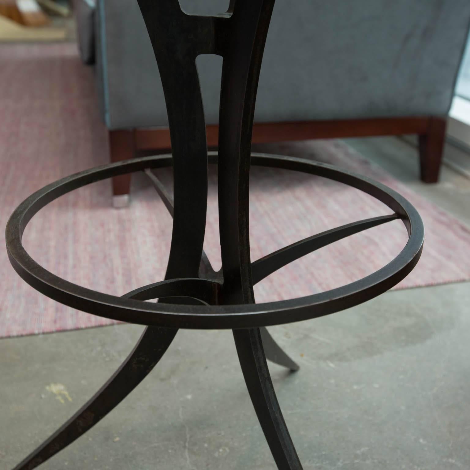 Zebrawood and Forged Steel Bar Stools by Gregory Clark In New Condition In New London, CT