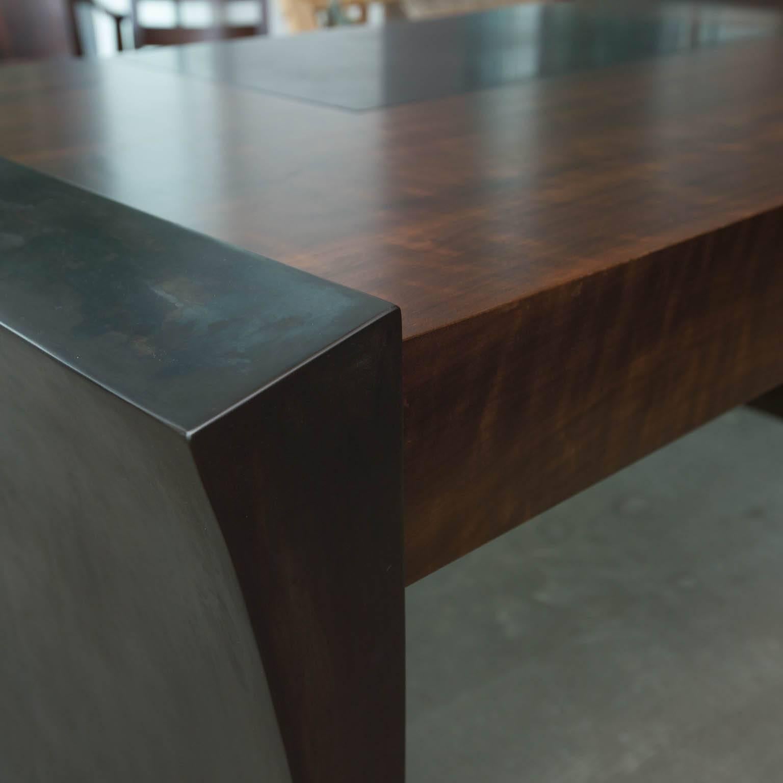 American Modern Walnut and Granite Executive Desk by Gregory Clark For Sale