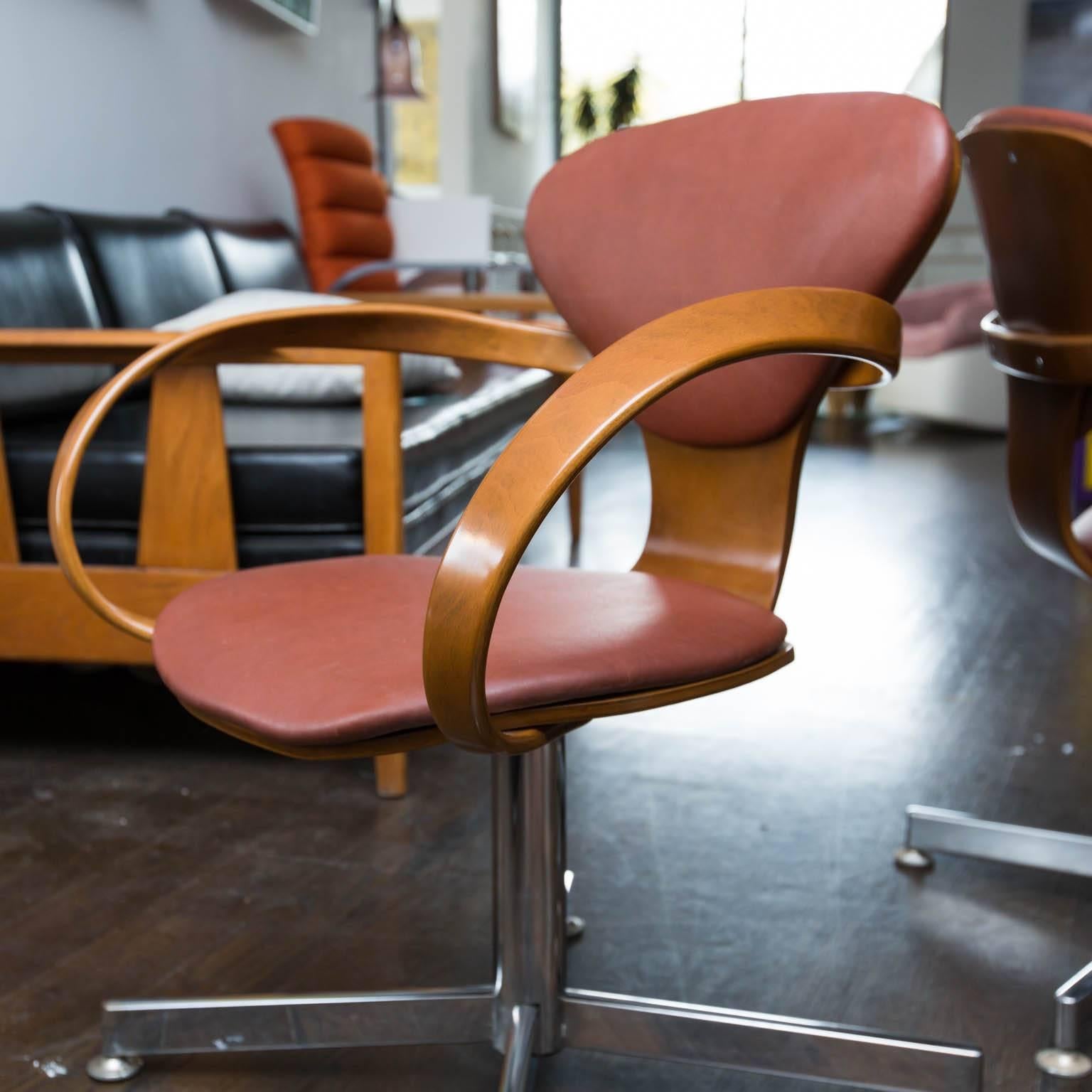 Pair of Norman Cherner Style Pretzel Chairs 2