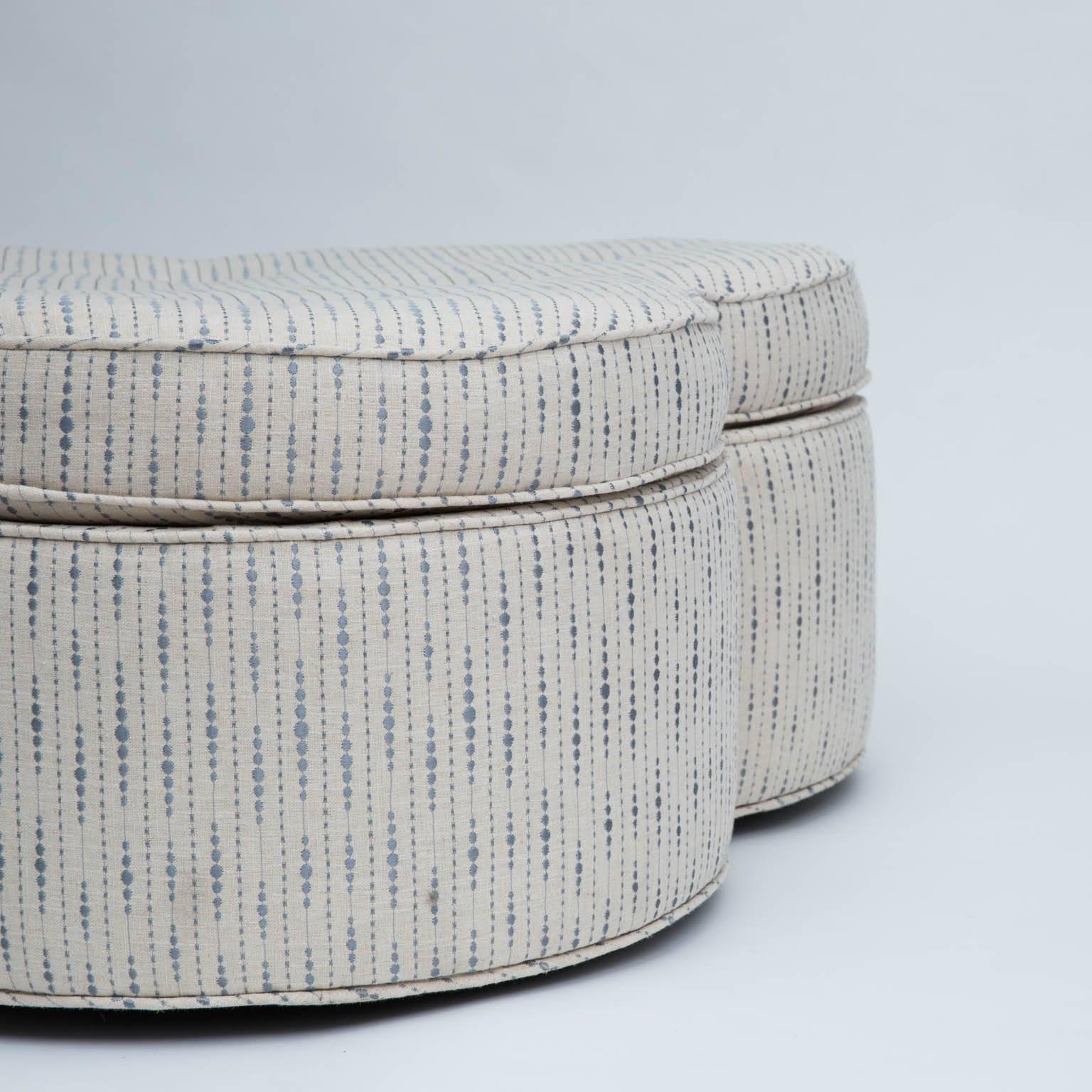 20th Century Trefoil Shaped Upholstered Ottoman 