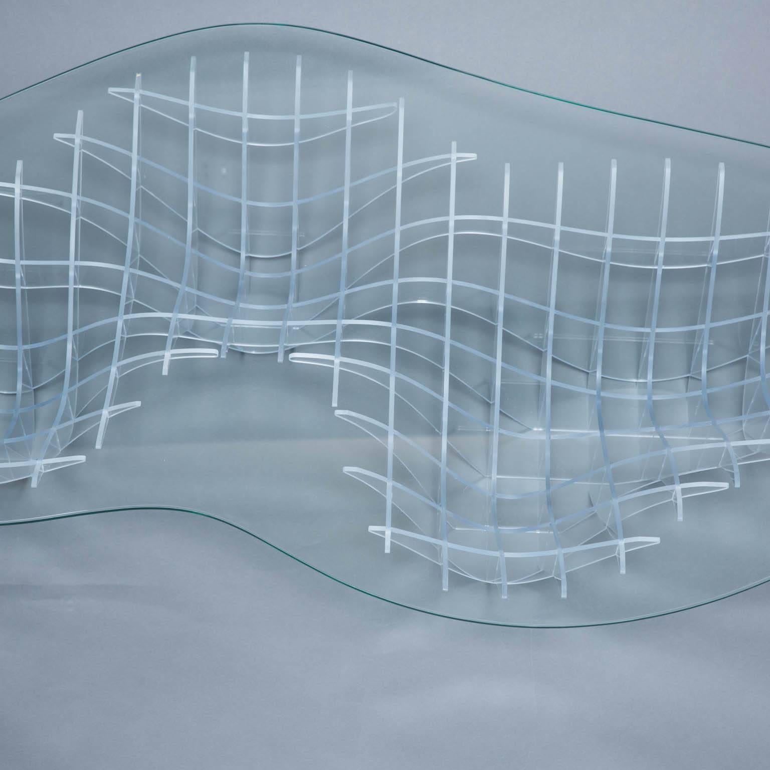 Sculptural Lucite and Glass Coffee Table by Sam Poulos 1