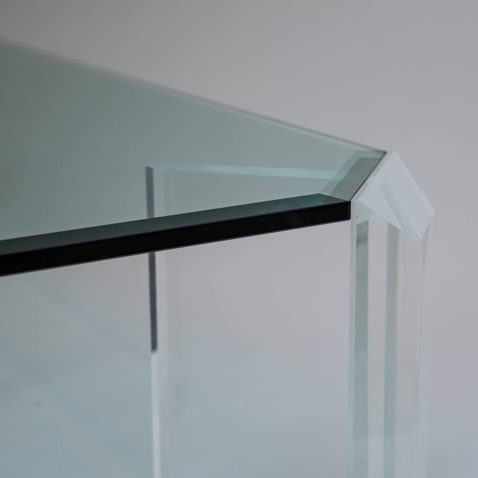 Contemporary Lucite and Glass Coffee Table