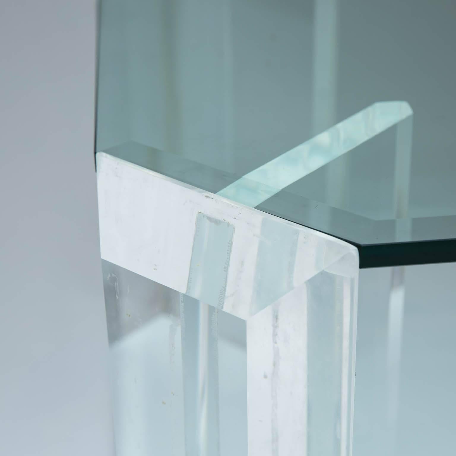 American Lucite and Glass Coffee Table