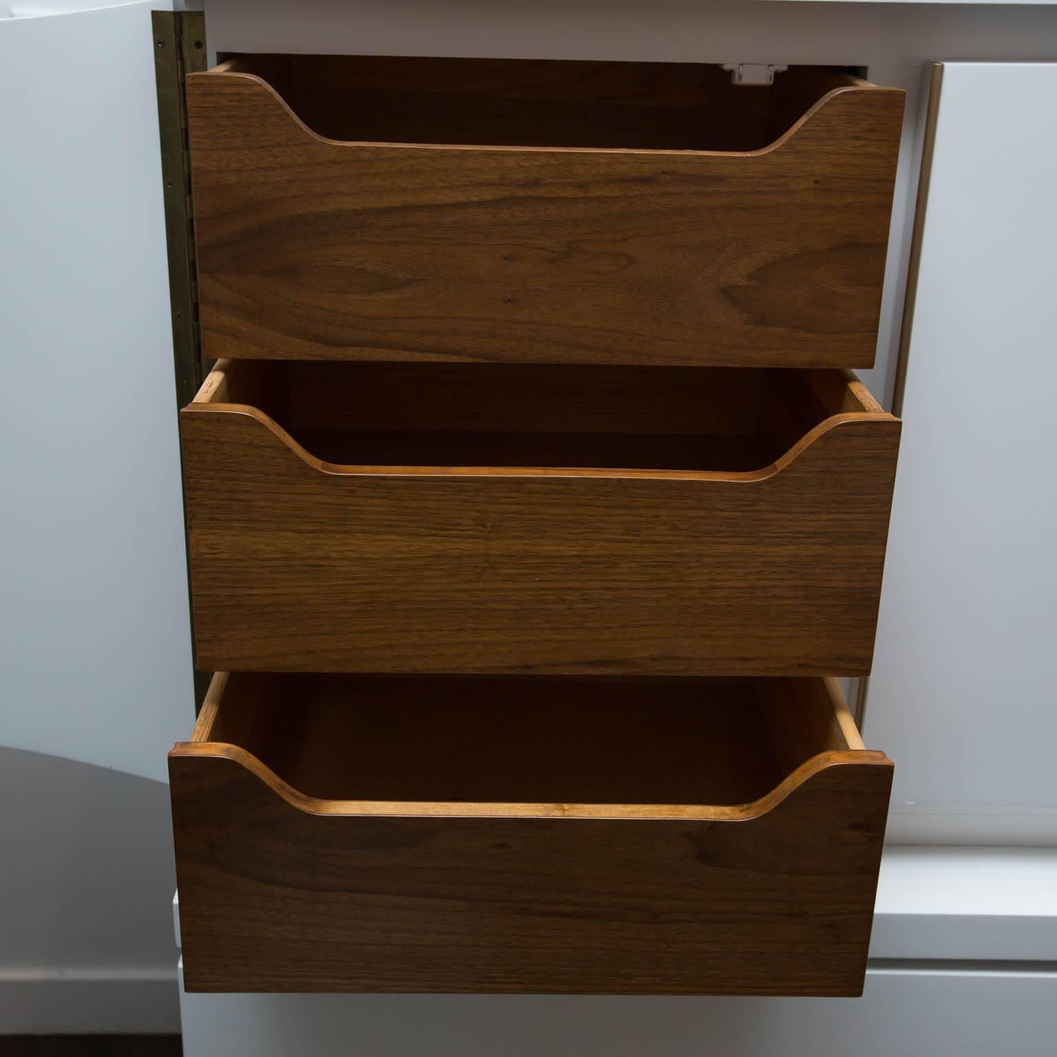 Made by the Big Rapids Furniture Company, this 1950s era highboy has been freshly lacquered in White Dove.