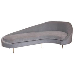 Custom-Made Sofa in Grey Velvet