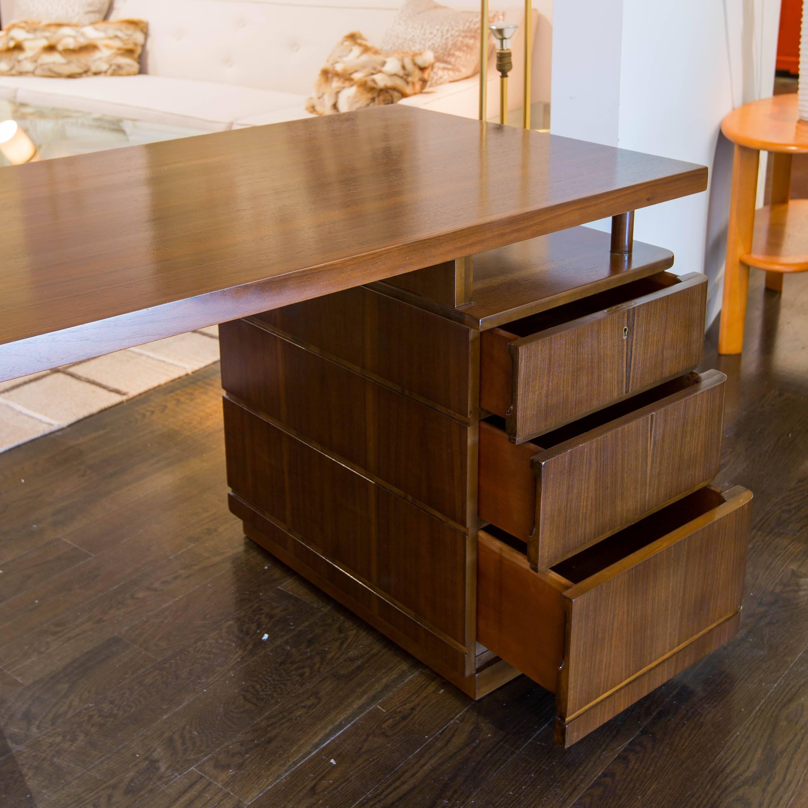 Machine Age Donald Deskey Single Pedestal Desk 