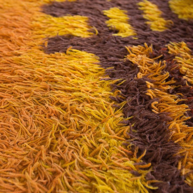 Vintage Swedish Rya Rug at 1stDibs