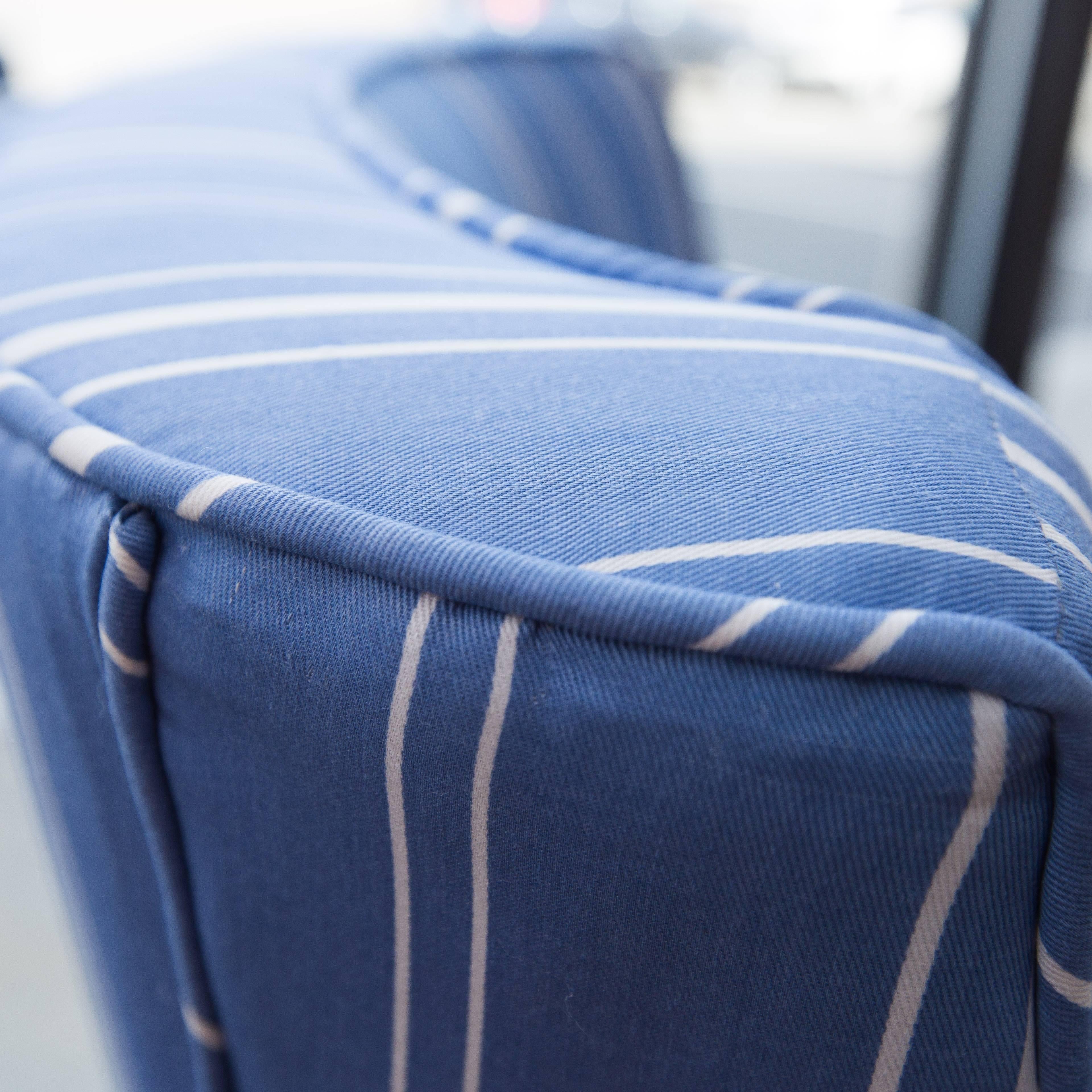 blue and white upholstered chairs