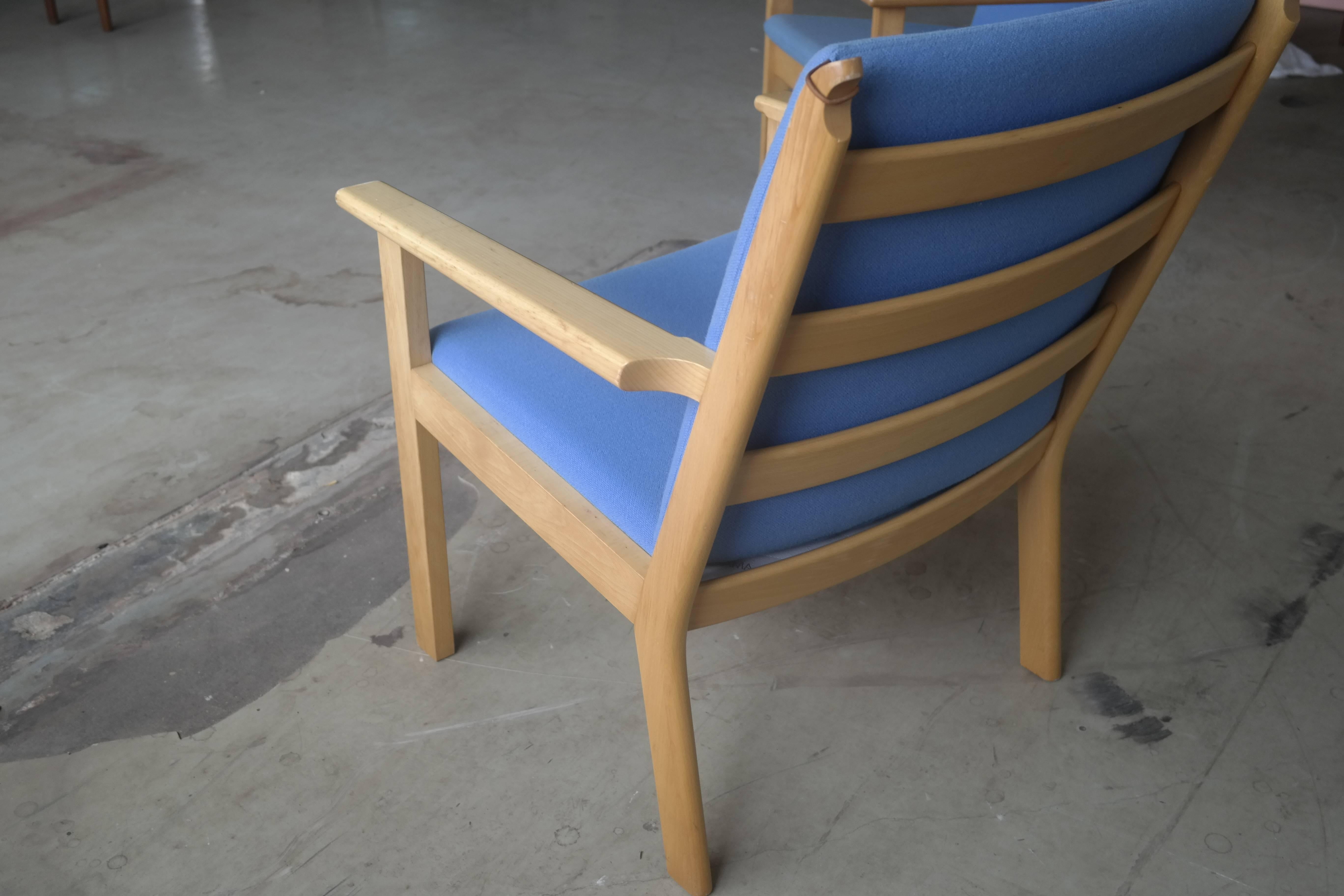 Beech Pair of Vintage Hans Wegner GE284 Easy Chairs
