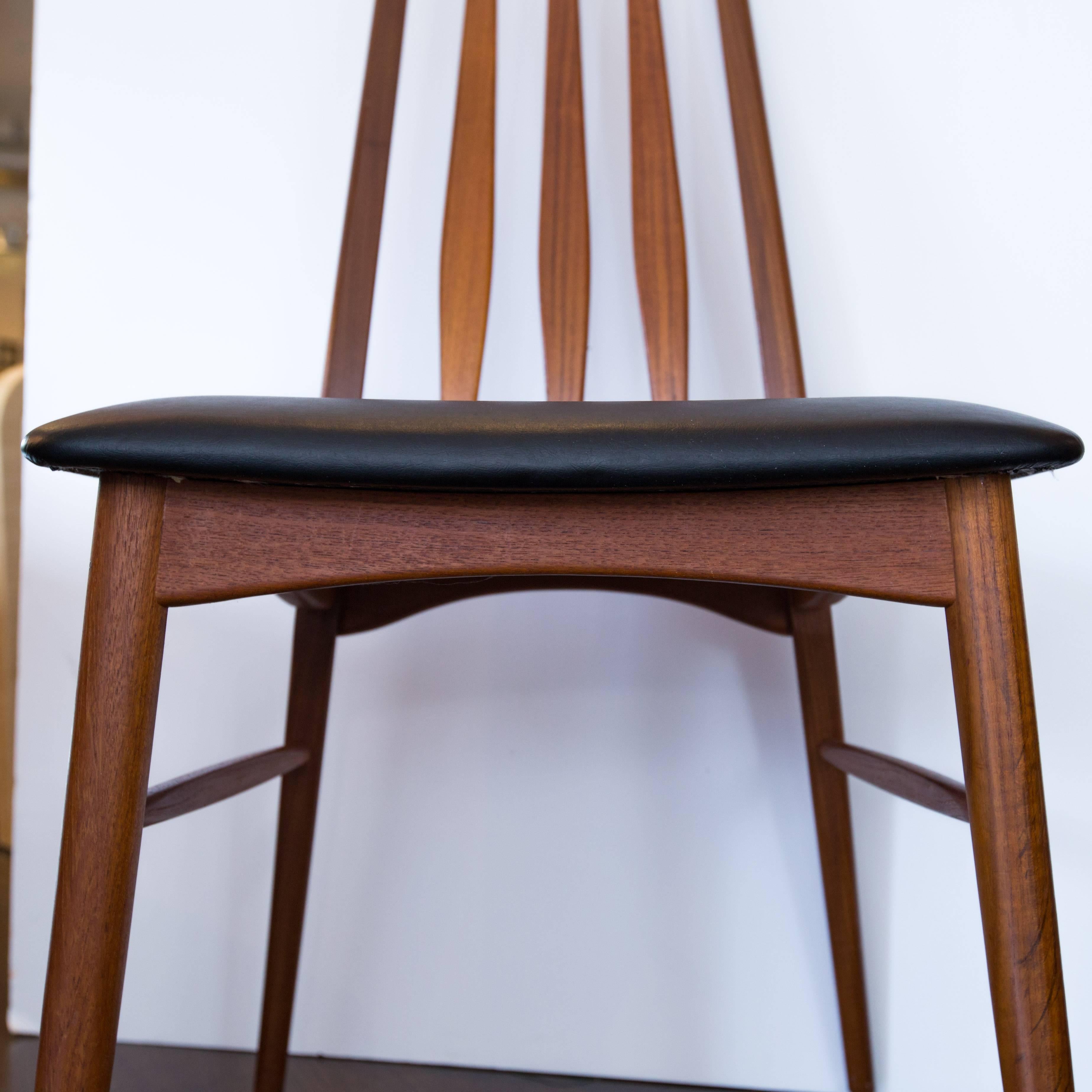 Set of Six Teak Eva Chairs by Niels Koefod for Koefoeds Hornslet 2