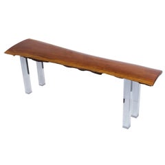Live Edge Bench with Lucite Legs