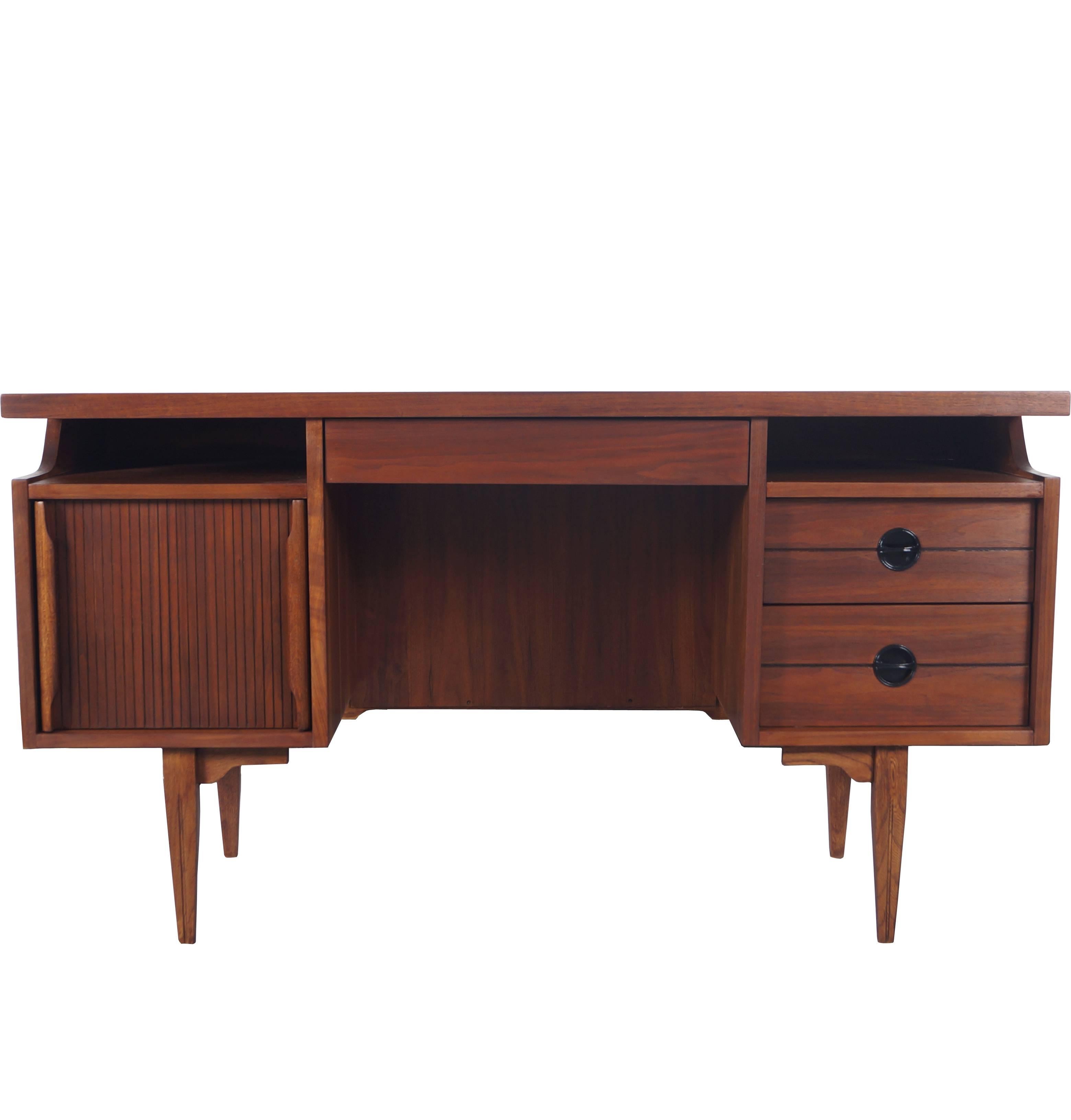 Mid-Century Walnut Desk by Hooker