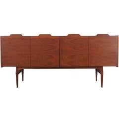 Vintage Walnut Bi-Folding Doors Credenza by John Keal 6