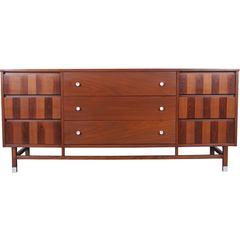 Retro Mid-Century Walnut and Rosewood Dresser by Stanley