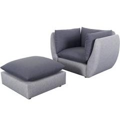 Mid-Century Modern Lounge Chair and Ottoman 8