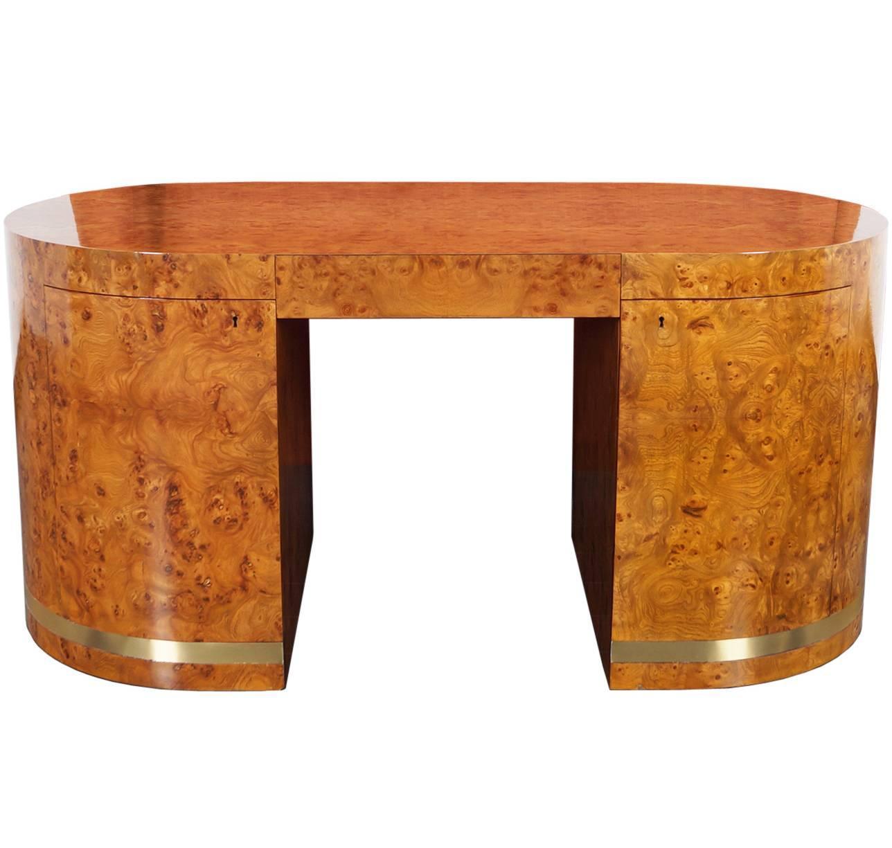 Vintage Burl Wood Desk At 1stdibs