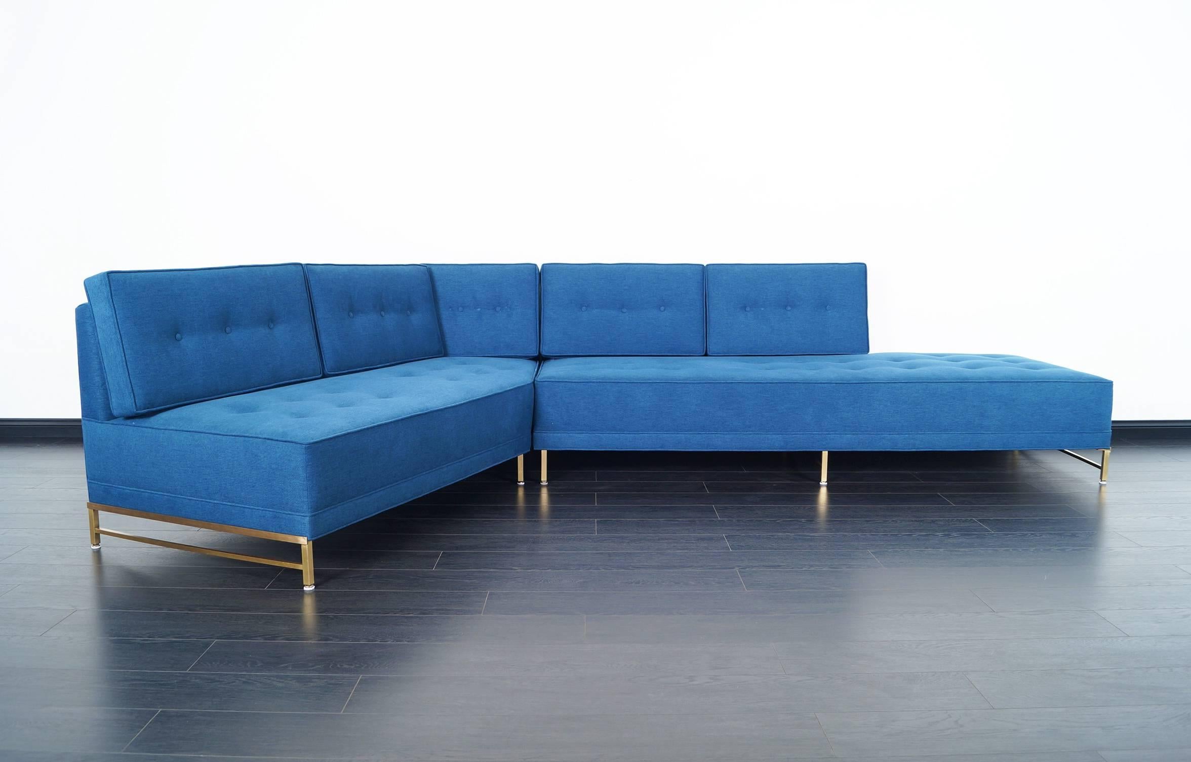 American Vintage Brass Sectional Sofa by Paul McCobb for Directional