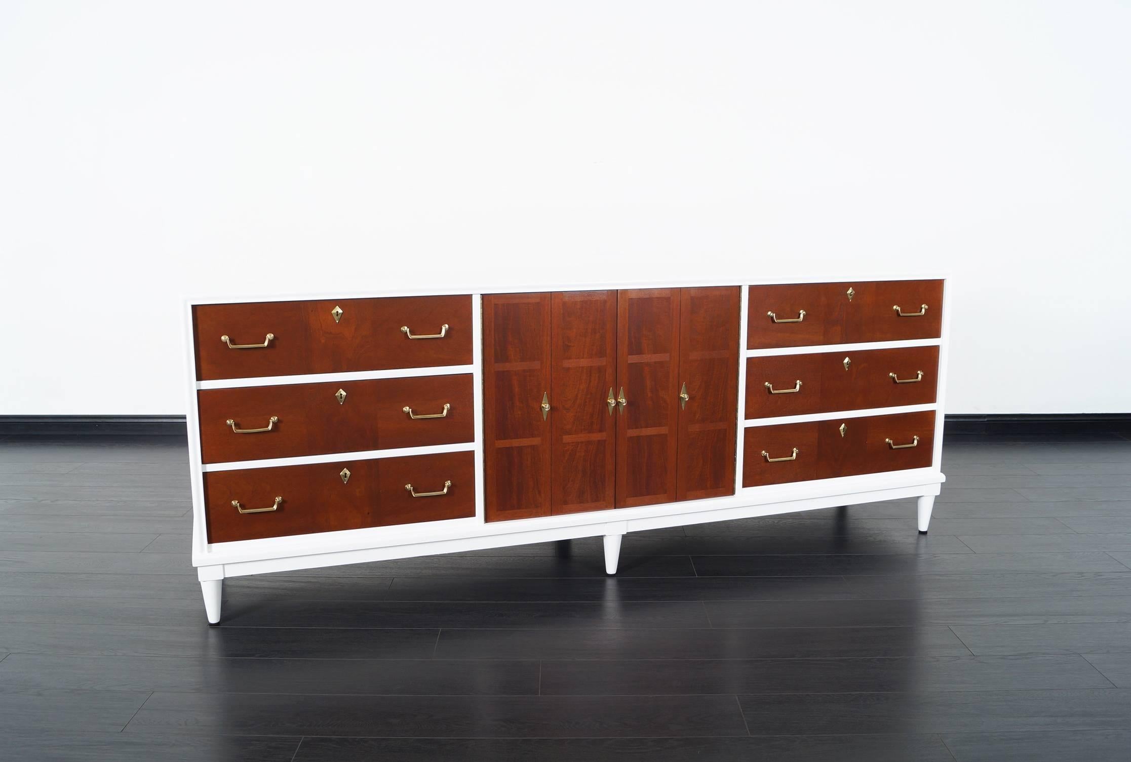 Mid-Century Modern Vintage Two-Tone Credenza by American of Martinsville