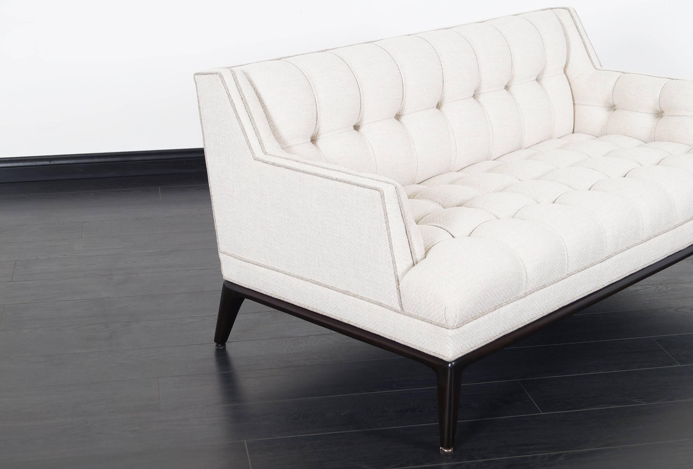Mid-Century Modern Maurice Bailey Biscuit Tufted Loveseat for Monteverdi-Young