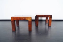 Vintage Parsons Goatskin Side Tables by Karl Springer