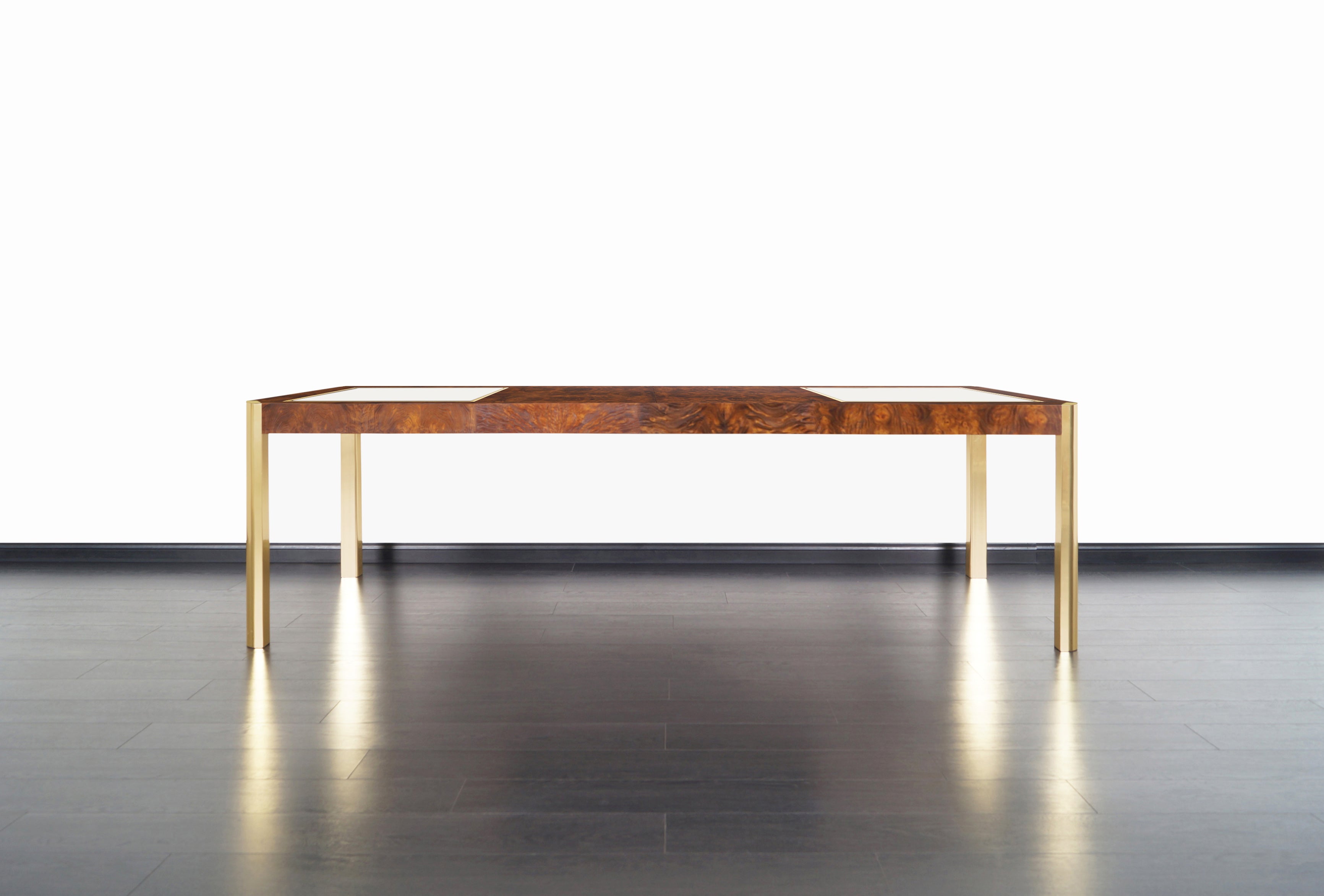 Vintage Burl Wood And Brass Dining Table By Century Furniture At 1stdibs