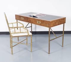 Vintage Burlwood Desk by Mastercraft