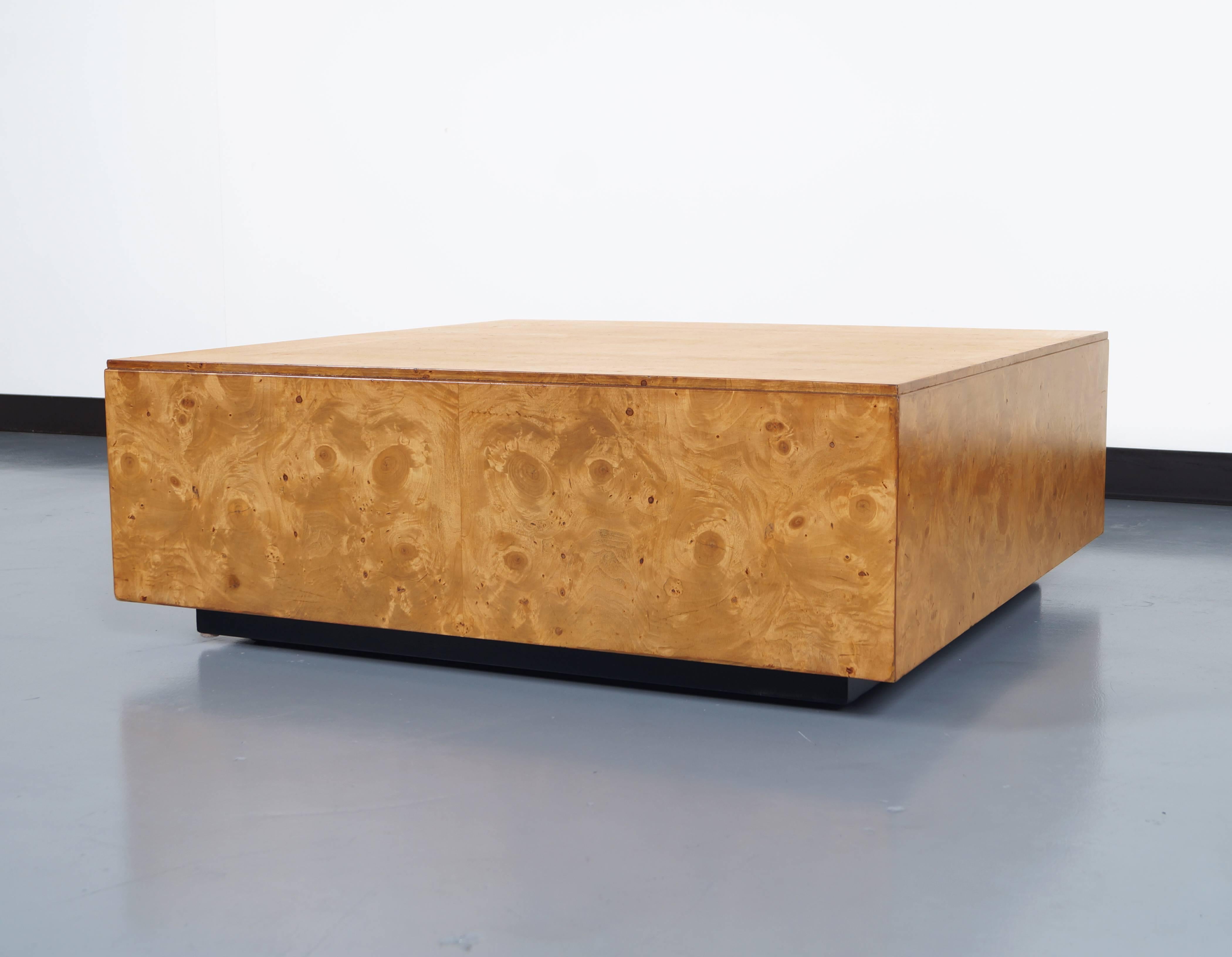 American Burl Wood Coffee Table by Milo Baughman
