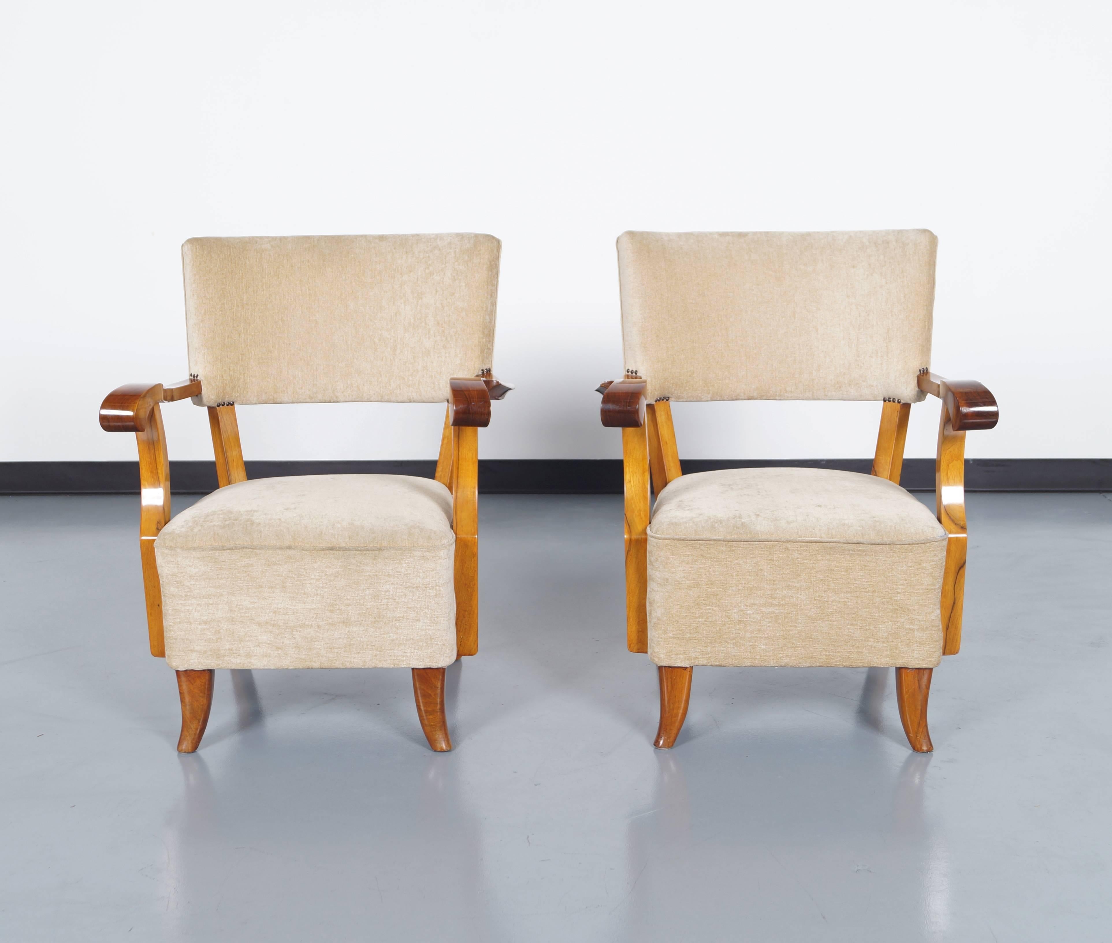 Mid-20th Century Vintage French Art Deco Lounge Chairs