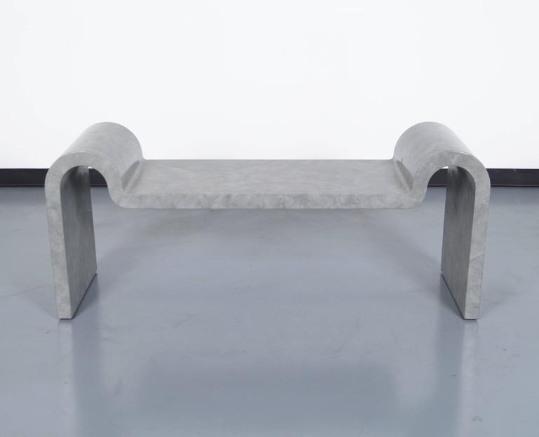 Architectural Leather Bench By Karl Springer At 1stdibs