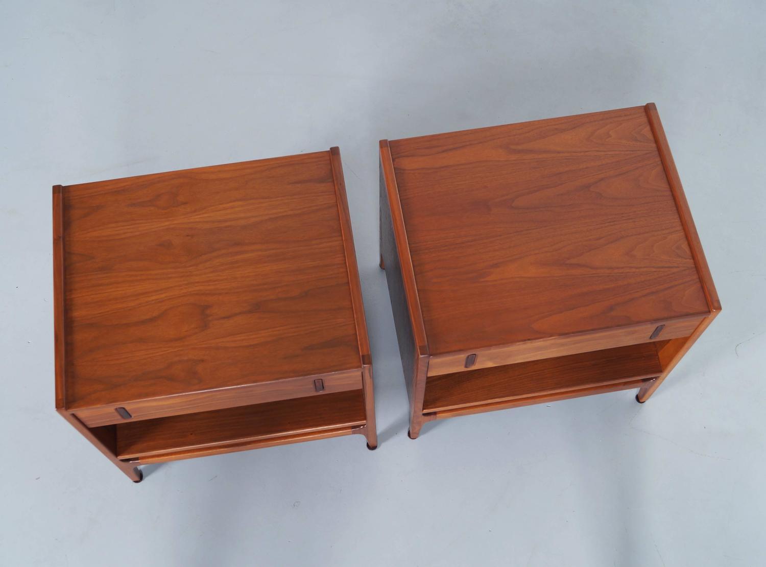 Vintage Walnut Nightstands by Richard Thompson at 1stdibs