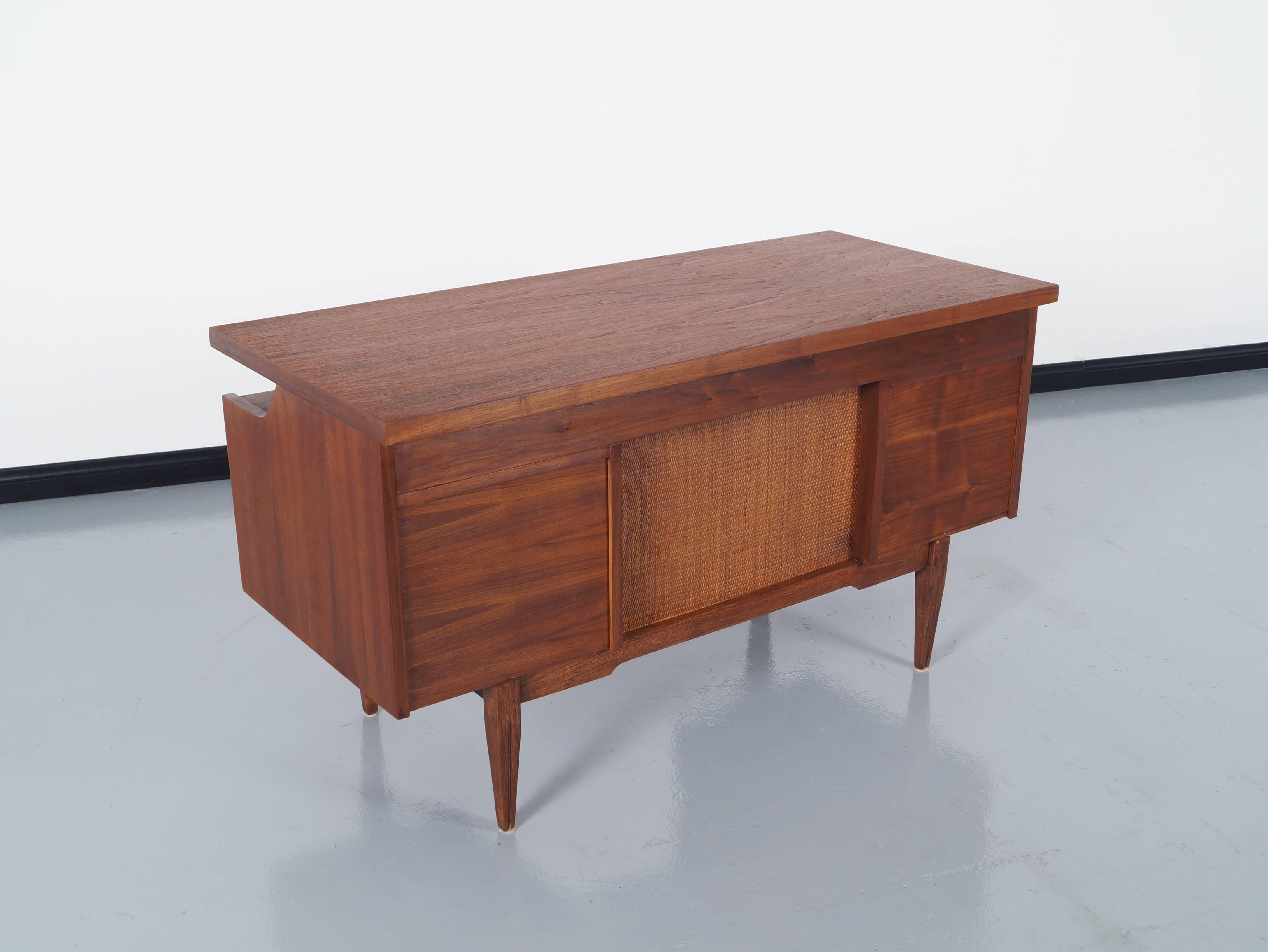 American Mid-Century Walnut Desk by Hooker