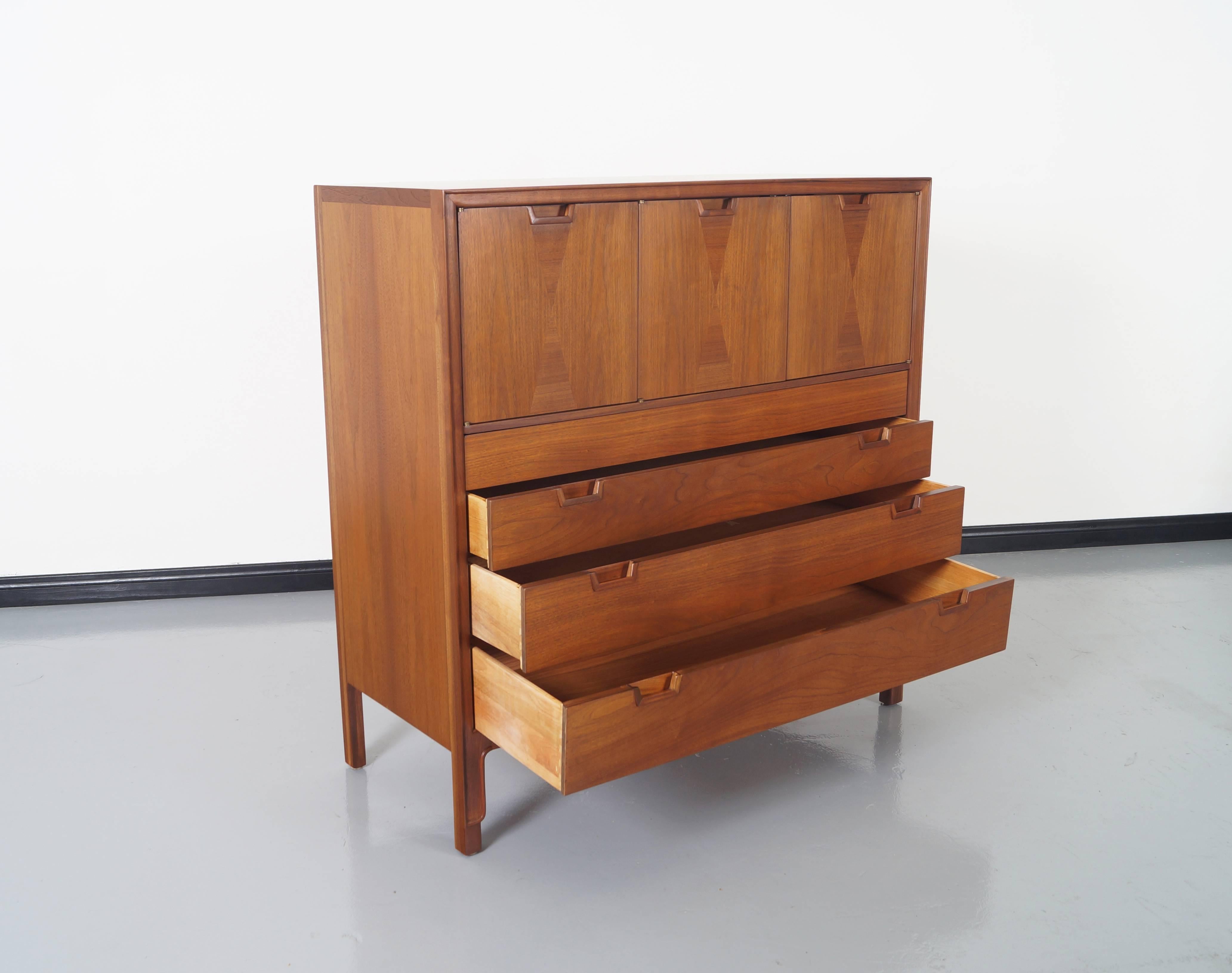 Mid-Century Modern Highboy by John Stuart In Excellent Condition In North Hollywood, CA