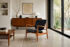 Danish Modern FD-136 Teak and Leather Lounge Chair by Finn Juhl for France & Son