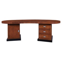 Mid-Century Modern Sculptural Biomorphic Walnut Executive Desk