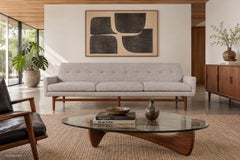 Mid-Century Modern Sculptural Walnut Sofa, 1960s