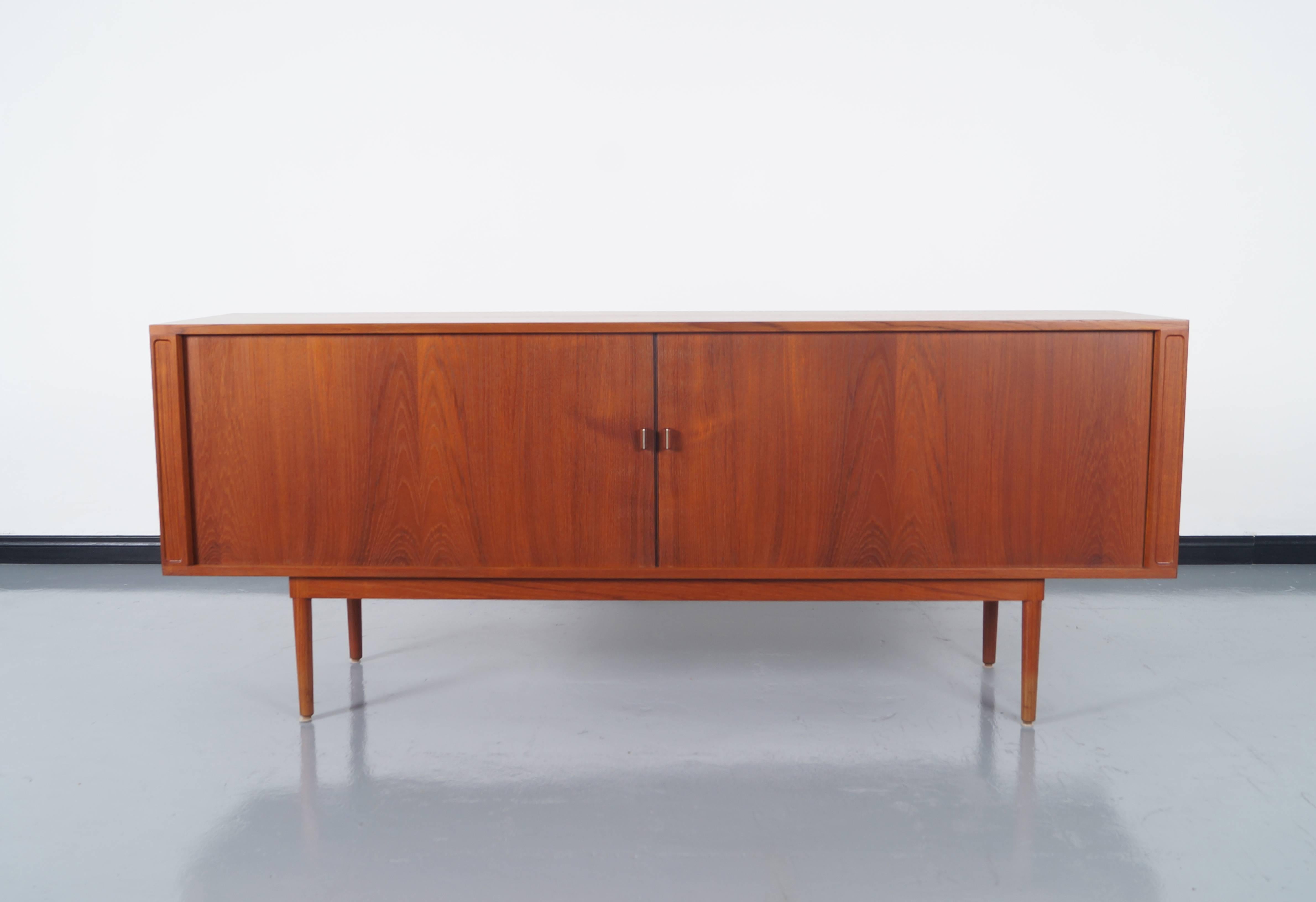 Danish Modern Tambour Door Credenza by Jens H. Quistgaard im Zustand „Gut“ in North Hollywood, CA