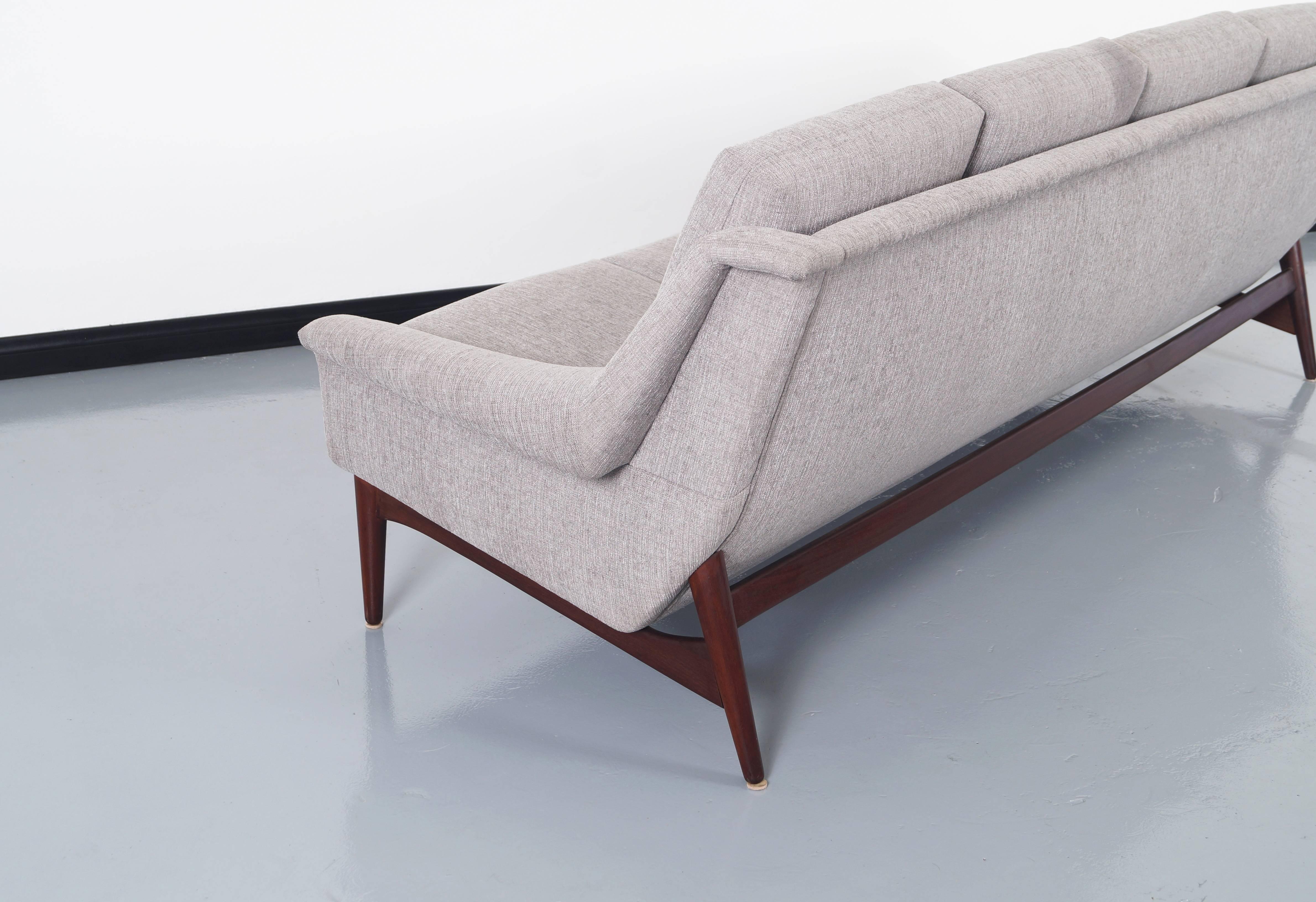 Fabric Danish Modern Teak Sofa Attributed to Folke Ohlsson