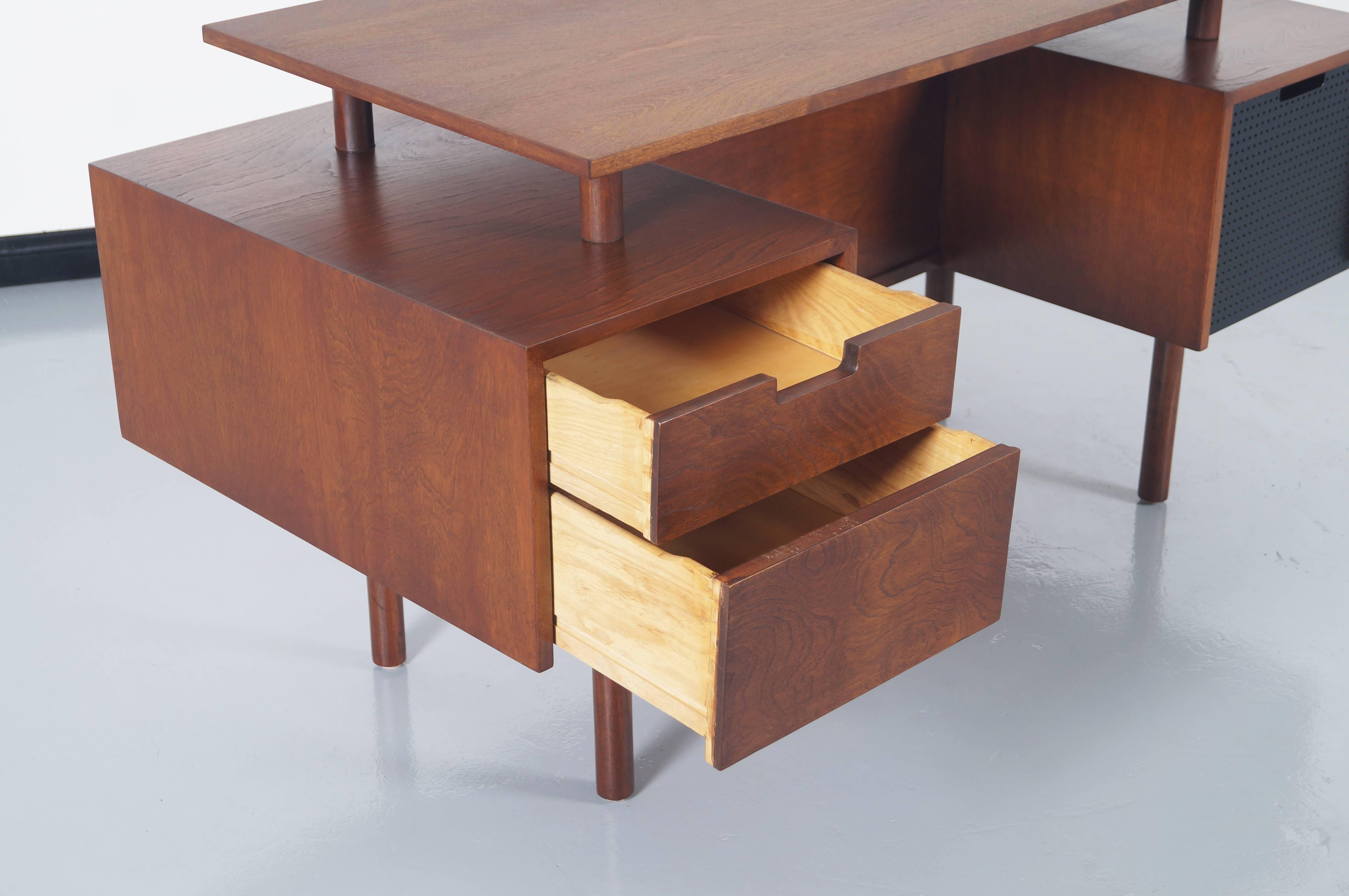 Mid-Century Modern Early Floating Top Desk by Milo Baughman