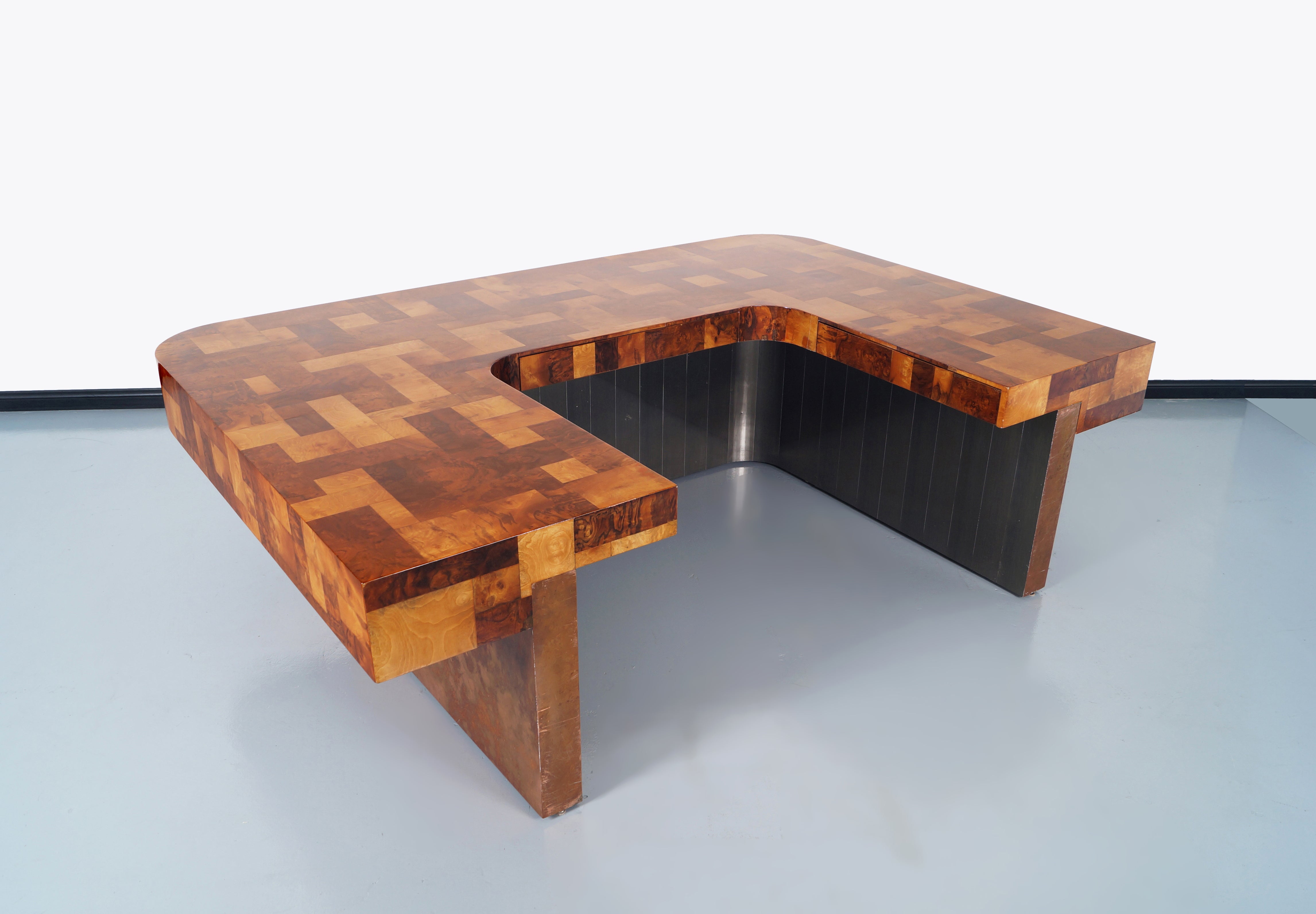 Custom Cityscape Executive Desk By Paul Evans At 1stdibs