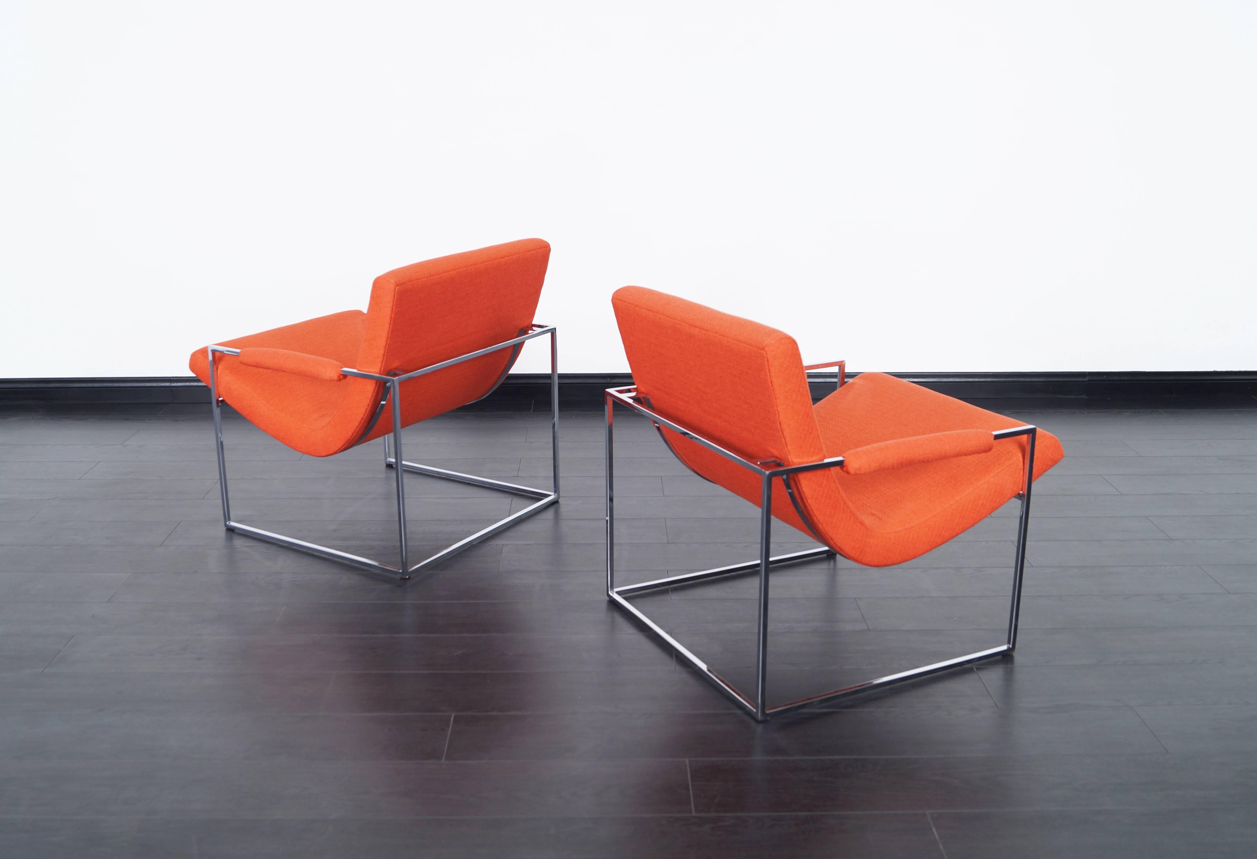 American Vintage Chrome Lounge Chairs by Milo Baughman