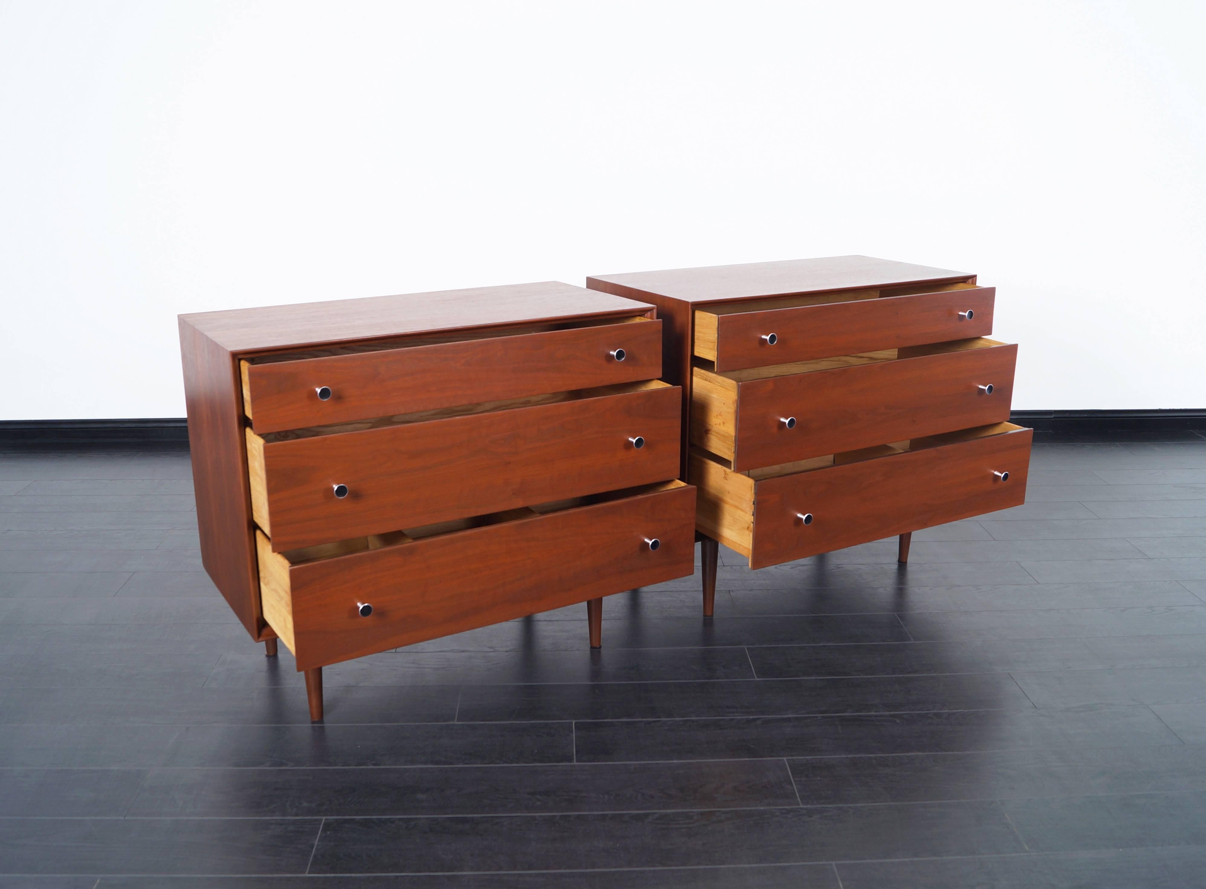 Mid-Century Modern Vintage Walnut Chest of Drawers by Robert Baron