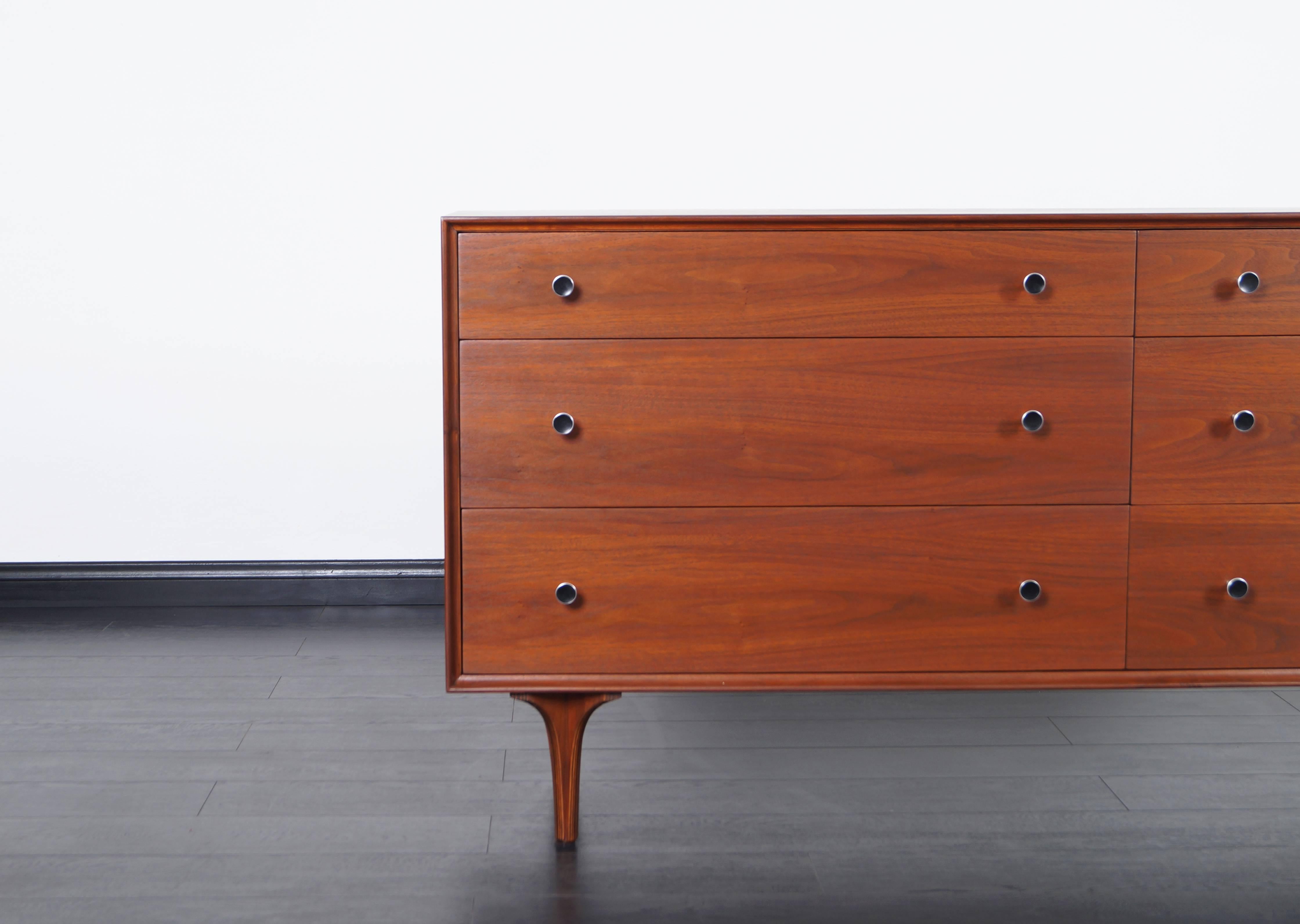 Vintage Walnut Dresser by Robert Baron In Excellent Condition In North Hollywood, CA