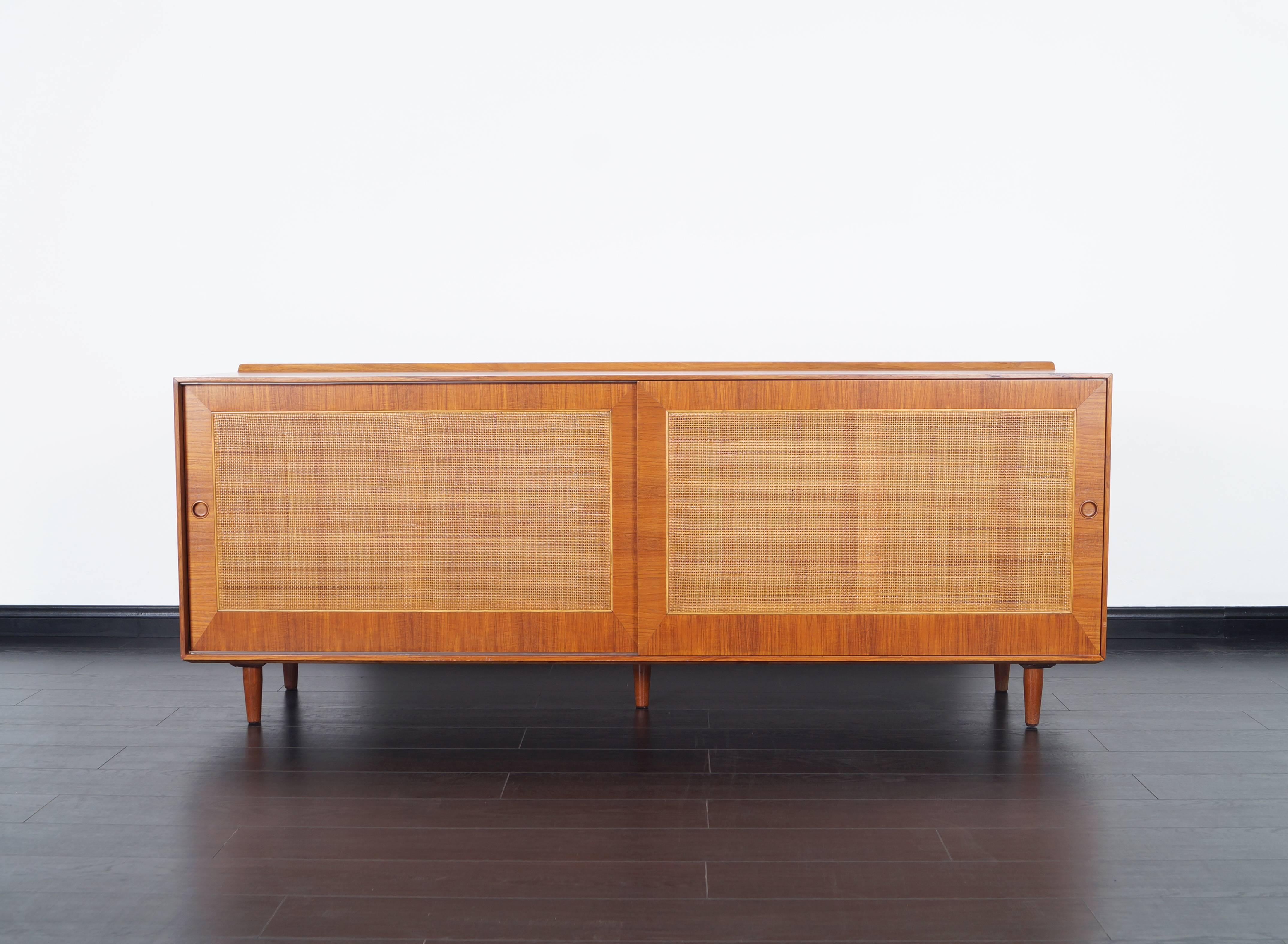 Mid-20th Century Vintage Cane Front Credenza by Finn Juhl